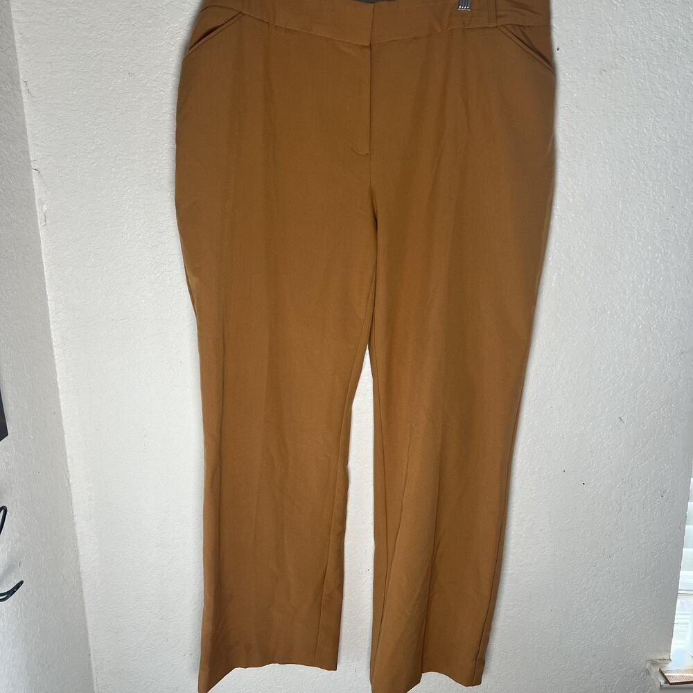 Cato Pants Womens 18/20W Yellow Bohemian Pull On Ankle Office Stretch Hi Rise